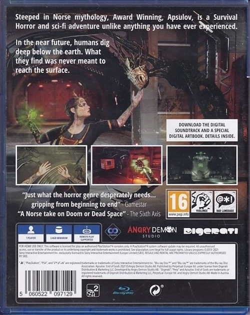 Apsulov End of Gods - PS4 (B Grade) (Genbrug)